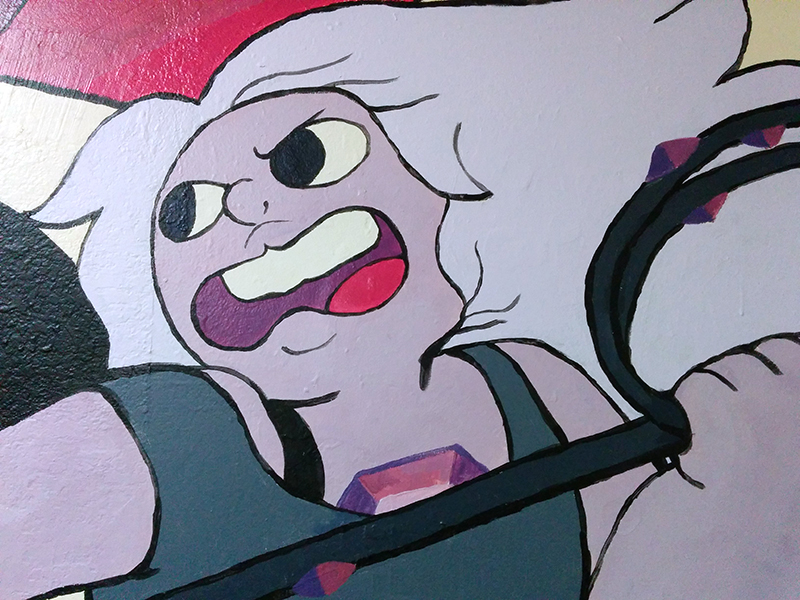 A close up of Amethysts' face and body